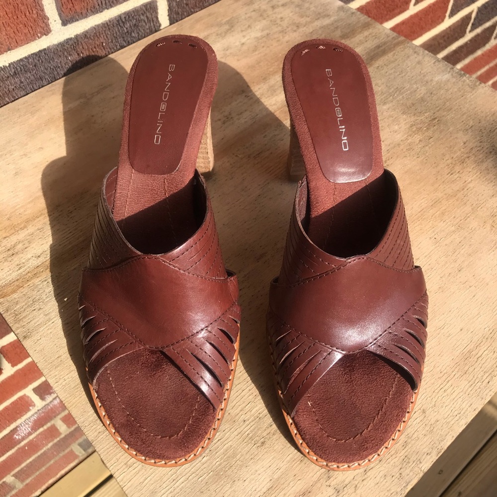 Brown Open toe Mules
